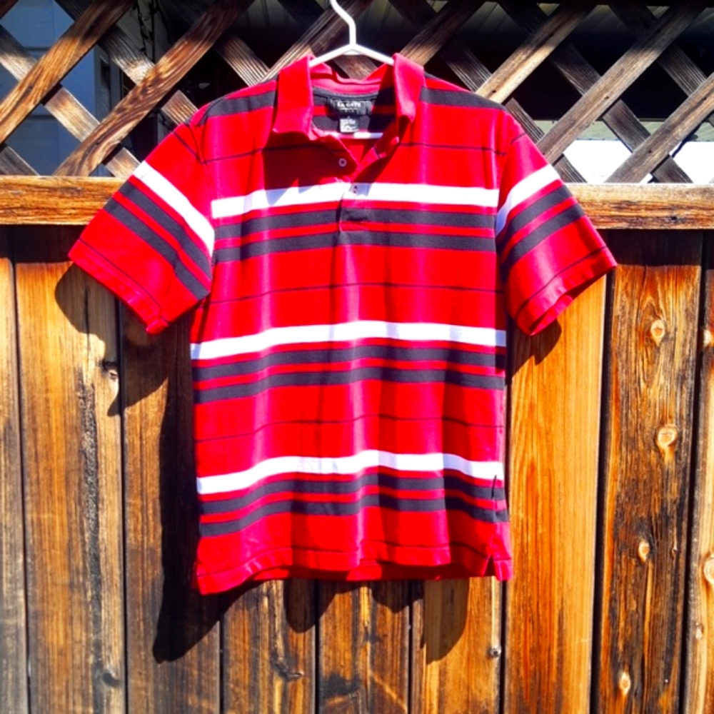 LA Gate Red striped Polo shirt